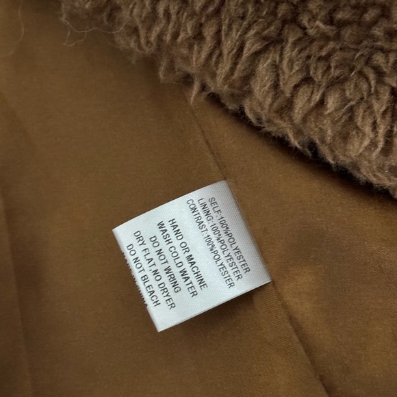 Akira teddy jacket brown sherpa hoodie coat womens size small - Picture 4 of 6